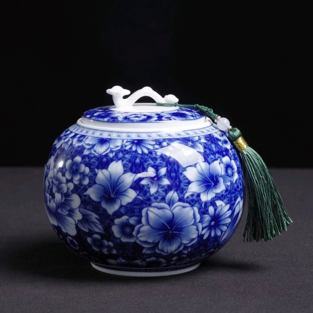 【汀和大福】復古青花瓷茶葉罐陶瓷密封罐
