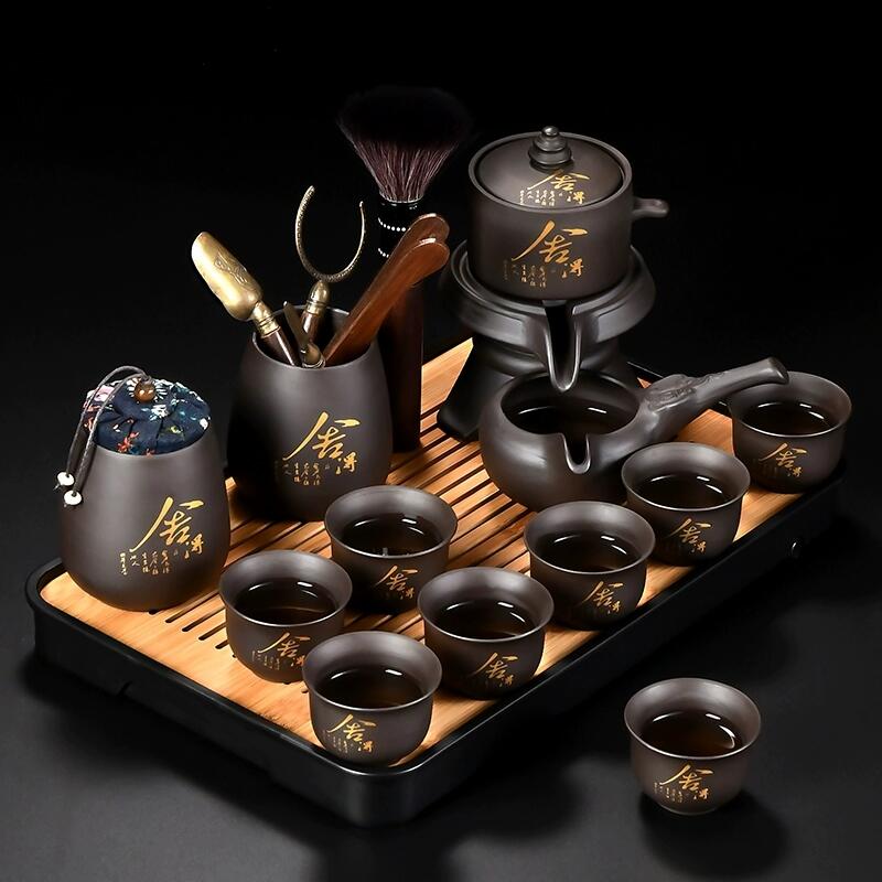 【汀和大福】2026年新款紫砂功夫茶具石磨自動懶人泡茶神器